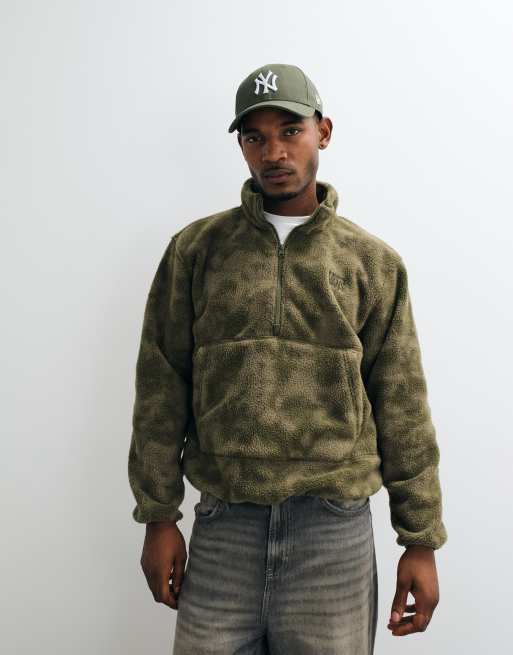 Vans Shepard half-zip polar fleece quarter zip - olive in olive, 5 of 5