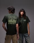 [Vans] Vans shop front graphic back print t-shirt in dark green XS Dark green