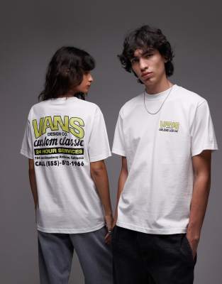 Vans Vans shop front graphic back print t-shirt in white