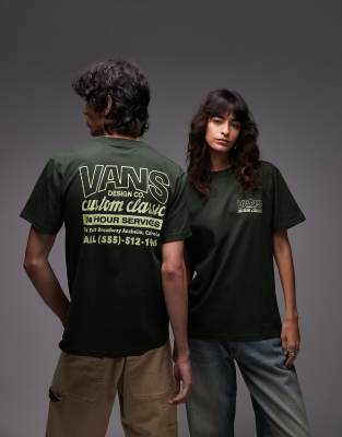 Vans - Shop Front - T-Shirt in Schwarz mit Grafik-Rückenprint-Grün