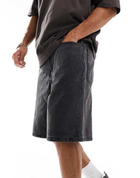 Vans - Short en jean baggy à 5 poches - Noir délavé - view 1