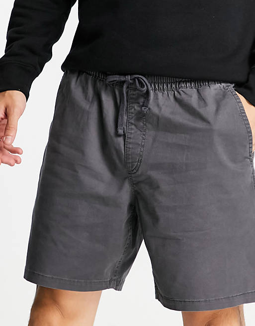 Vans shorts wth drawcord in washed charcoal | ASOS