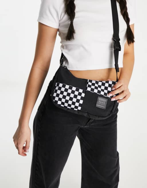 Vans Shorty checkerboard shoulder bag in black and white | ASOS