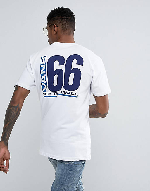 Vans Side Waze T-Shirt With Back Print In White VA36FHWHT | ASOS