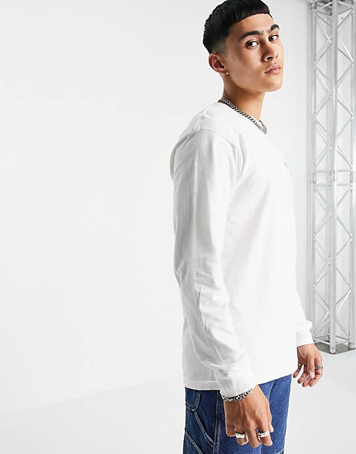 T-Shirts & Vests Vans Sights back print long sleeve t-shirt in white 
