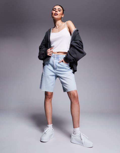 Vans – Sirelle – Abgeschnittene Jorts in Blau - view 1