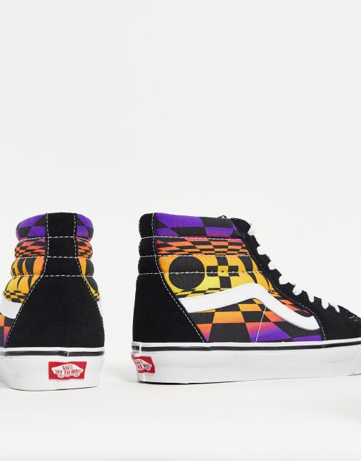 Vans Sk8 Baskets montantes carreaux et imprim graphique Noir