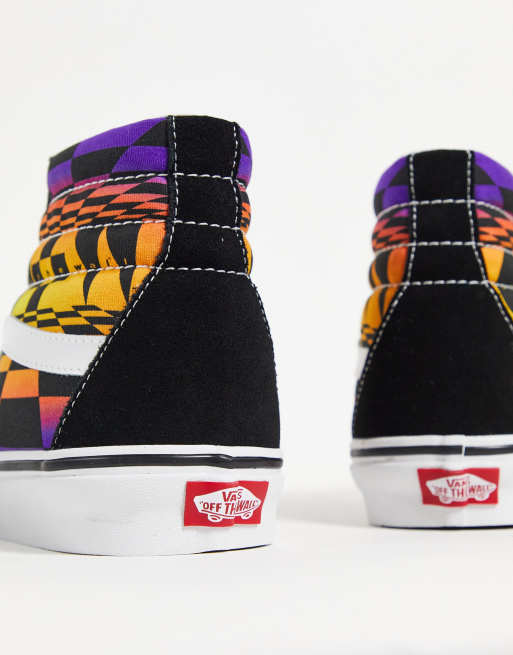 Vans Sk8 Baskets montantes carreaux et imprim graphique Noir