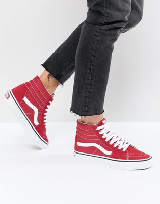 chaussures vans montantes rouge ديكور مربعات