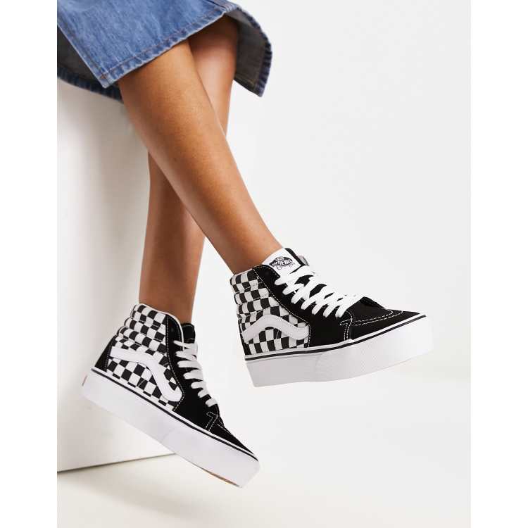 Vans sk8 hi platform best sale 2.0 damier