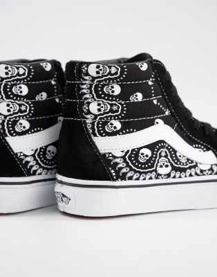 vans sk8 hi bandana white