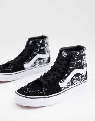 vans sk8 hi bandana white