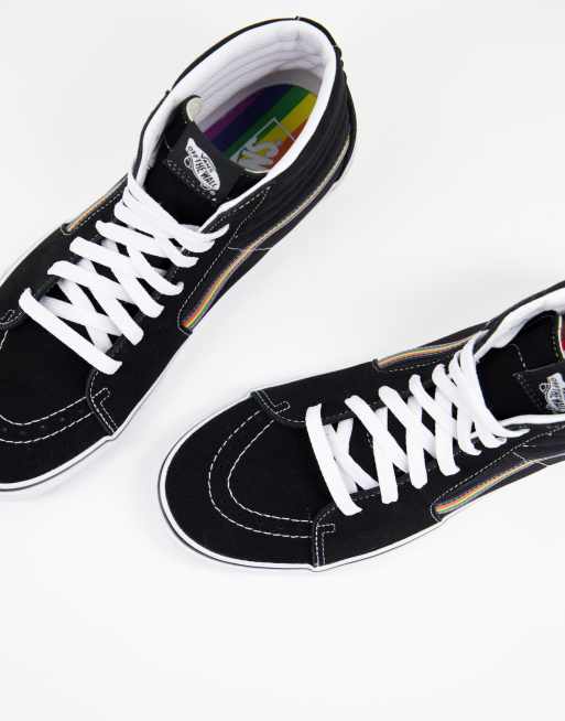 Vans Sk8 Hi Baskets a motif arc en ciel Noir