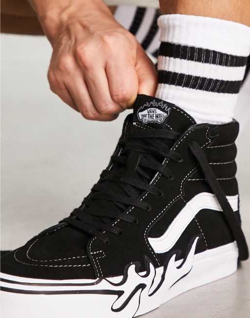 Vans Sk8 hi Baskets montantes imprim flamme Noir