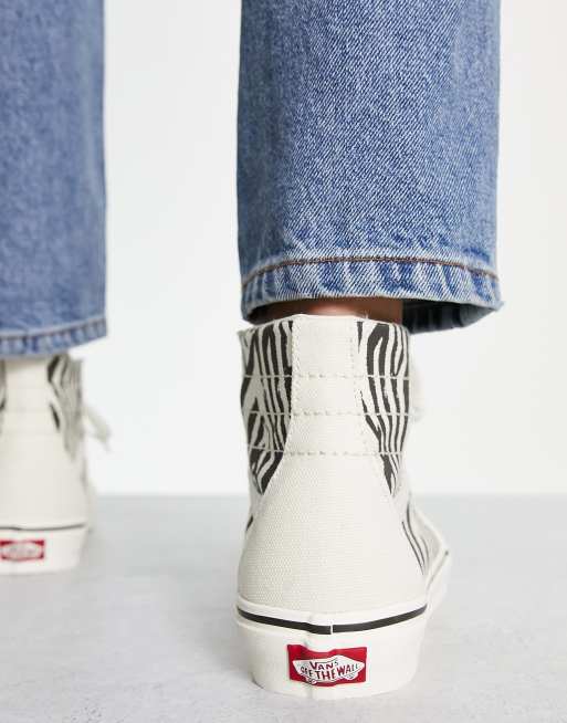 Vans Sk8-Hi Baskets montantes biseautées à imprimé zébré ASOS