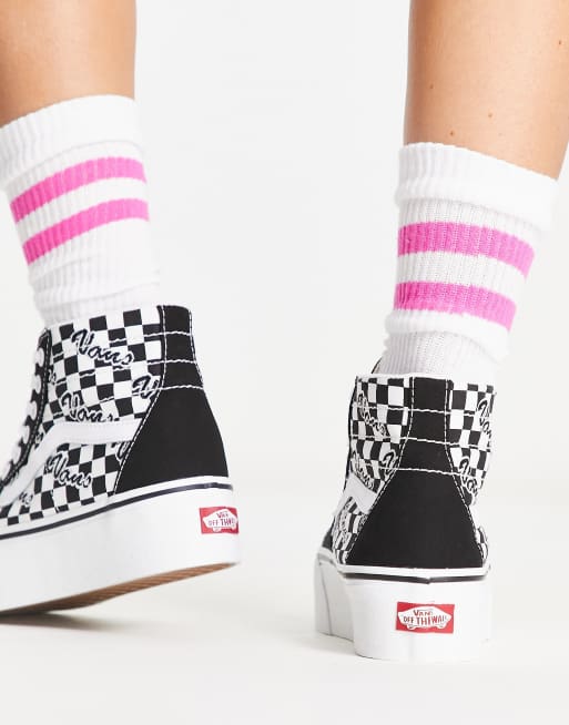 Vans rose clearance noir et blanc