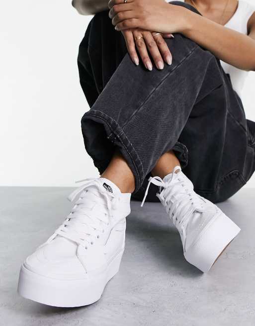 Vans montante shop blanche