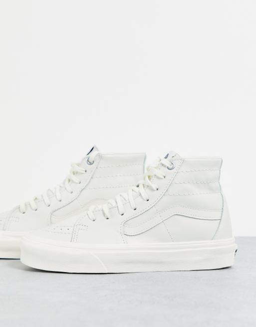 Vans en shop cuir blanc