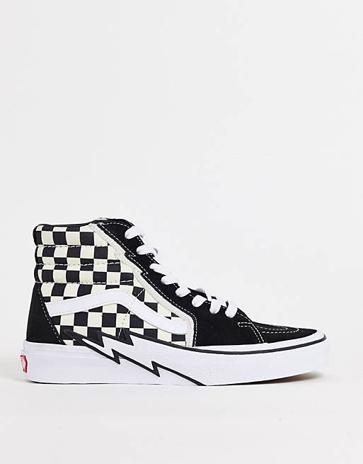 Vans SK8-Hi Bolt Checkerboard sneakers in black/white شعار بلاك بينك الجديد