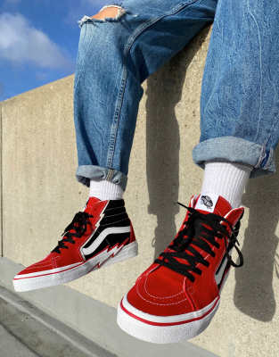 black lightning bolt vans