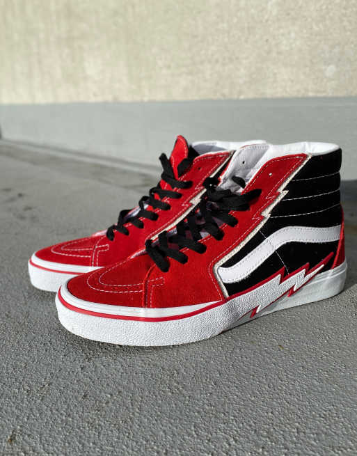 Vans red shop lightning bolt