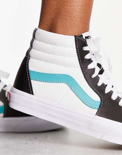 Vans classic sk8 hi trainers in black and white sale