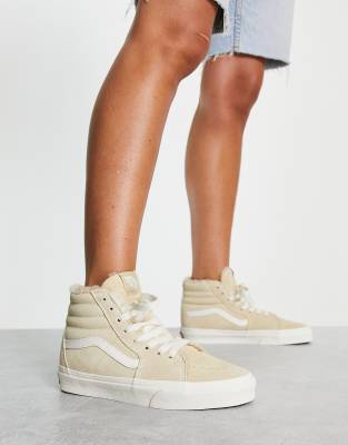 Vans Sk8-hi In Beige And White-neutral