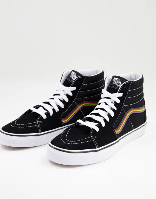Vans – SK8-Hi – Czarne buty sportowe z tęczowymi detalami 