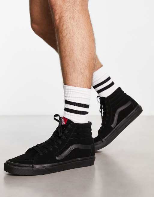 Vans – Sk8-Hi – Czarne zamszowe buty sportowe z wysoką cholewką 