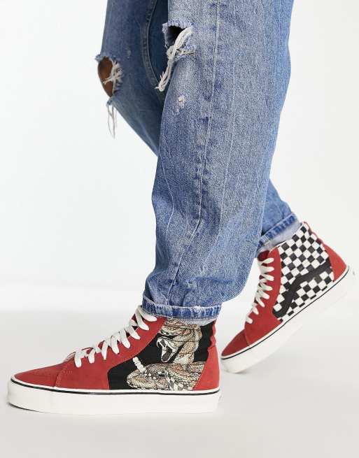 Vans discount sk8hi red