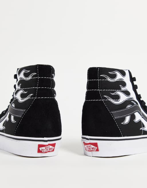 Vans SK8-Hi Flame sneakers in black/white