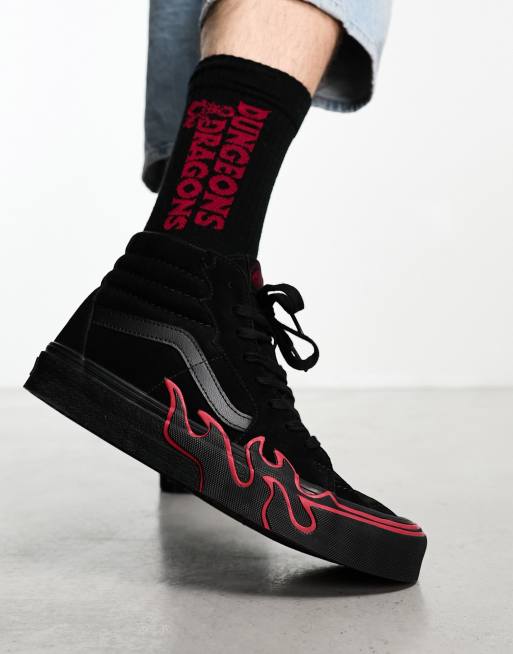 Vans high 2024 tops flames