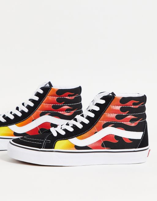 Vans - SK8-Hi Flame - Sorte sneakers 