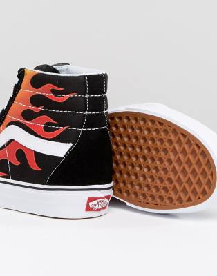 vans flames high top