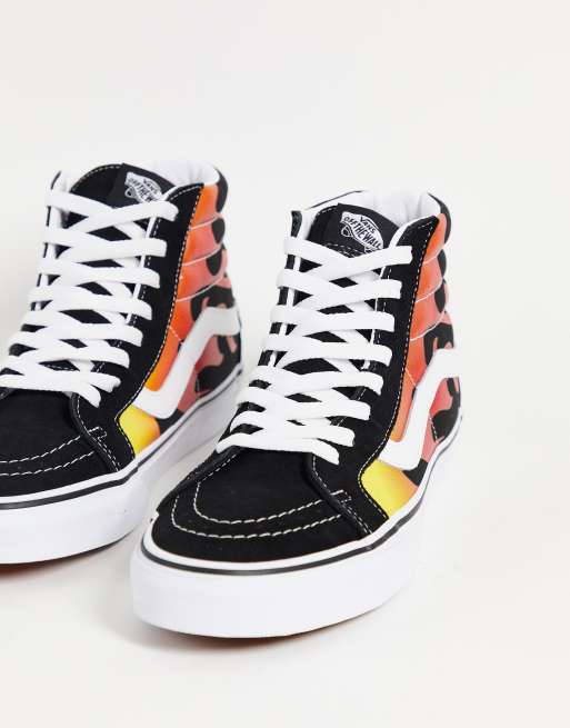 Vans SK8 Hi flame trainers in black