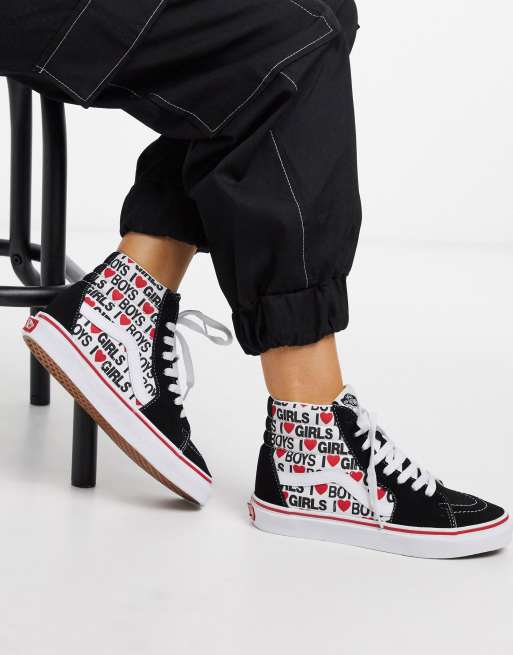 Vans SK8 Hi Heart sneaker in black