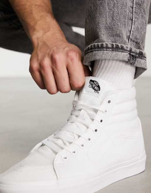 Vans Sk8 Hi Hoge sneakers in wit ASOS