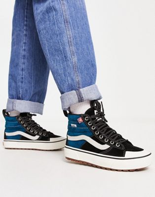 Vans SK8-Hi MTE-1 suede trainers in black and blue  - ASOS Price Checker