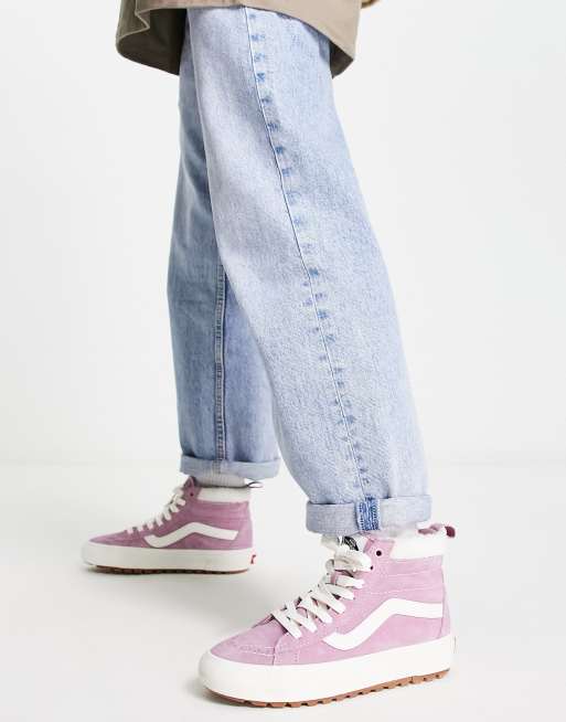 Vans SK8 Hi MTE 1 sherpa lined sneakers in pink