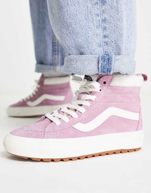 Vans mid tops deals Pink