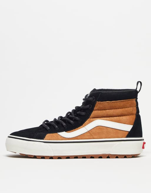 High top vans shop black and brown