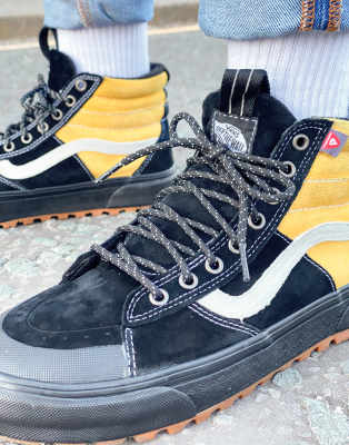 vans sk8 hi yellow black