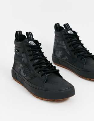 black camo high top vans