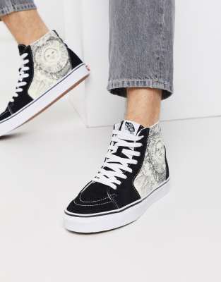 snakeskin high top vans