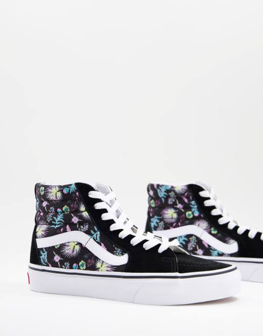 High top best sale vans with flowers