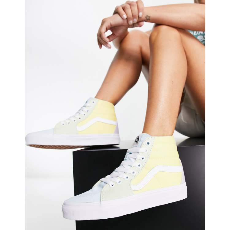 Pastel yellow hot sale high top vans