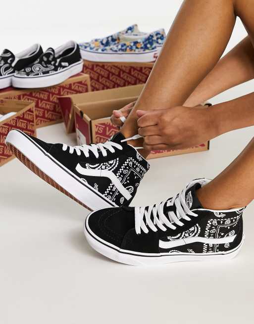 Vans sk8 hi noir et clearance blanc