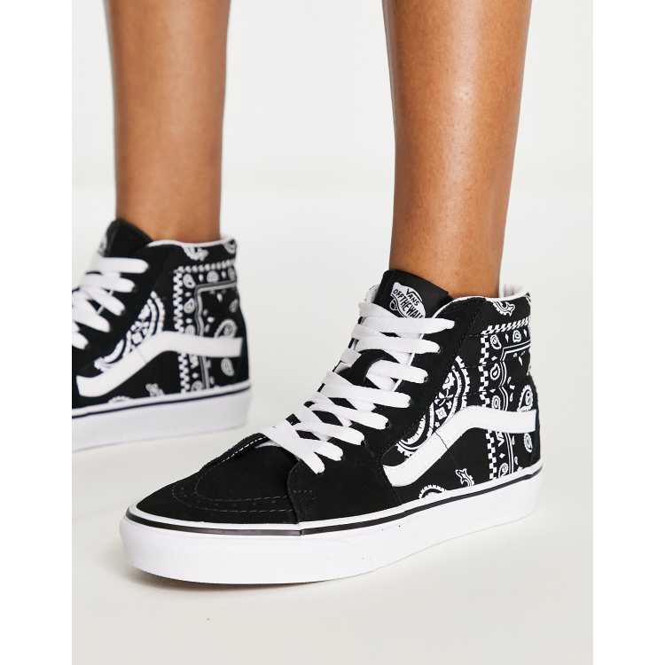 Vans SK8-Hi peace paisley trainers in black and white