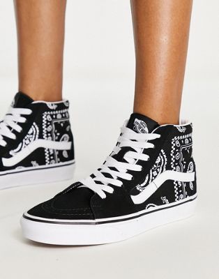 Vans SK8-Hi peace paisley trainers in black and white