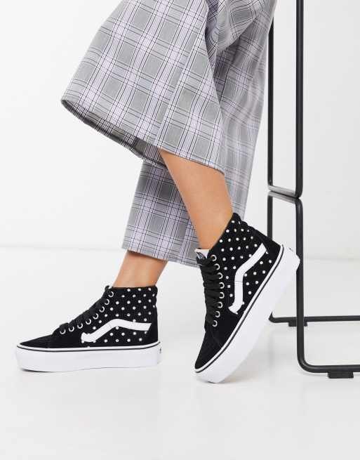 Vans noir shop a pois blanc